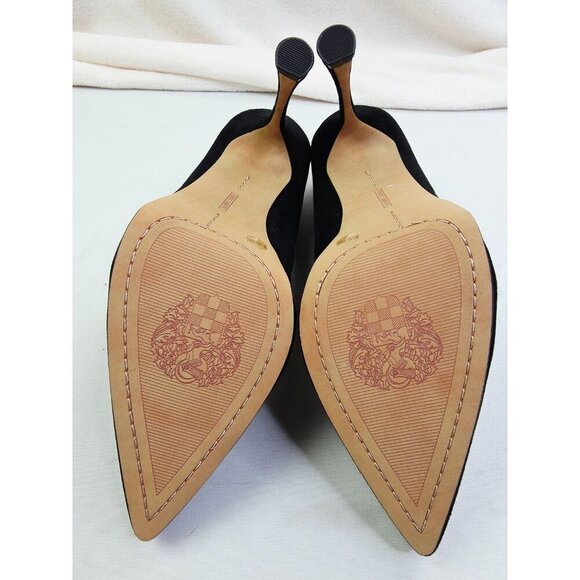 Vince Camuto 8.5M Women Black Suede Leather Slip On Point Toe Stiletto Pumps NEW - Picture 8 of 16